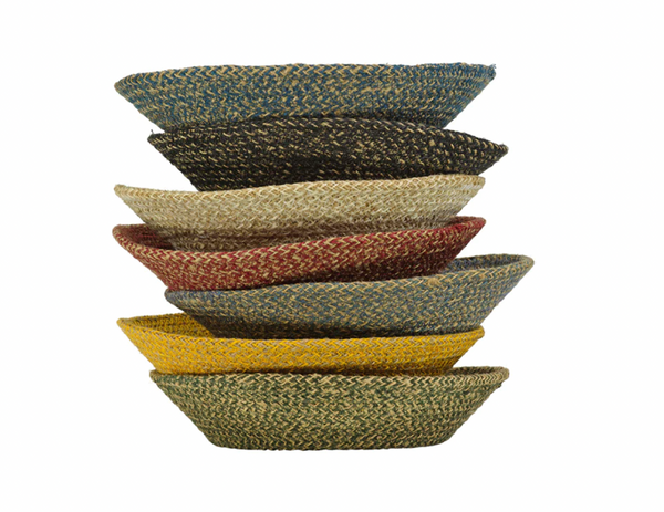 28 cm Jute Large Serving Basket in Jet Black/Natural