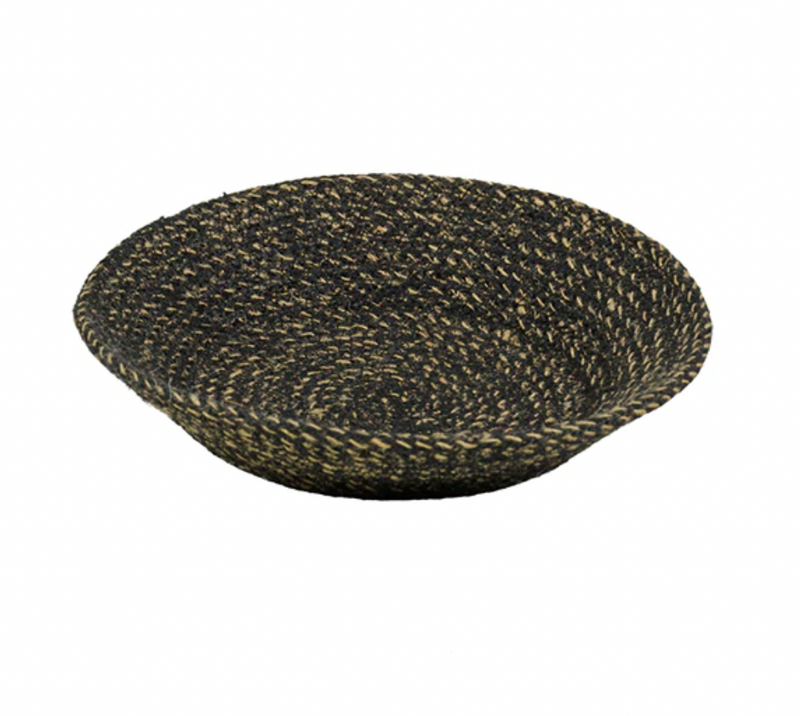 Jute Small Serving Basket in Jet Black/Natural, 24 cm