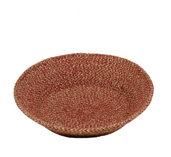 Jute Small Serving Basket in Red/Natural, 24 cm