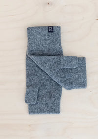 Cashmere & Merino Wrist Warmers in Charcoal Melange