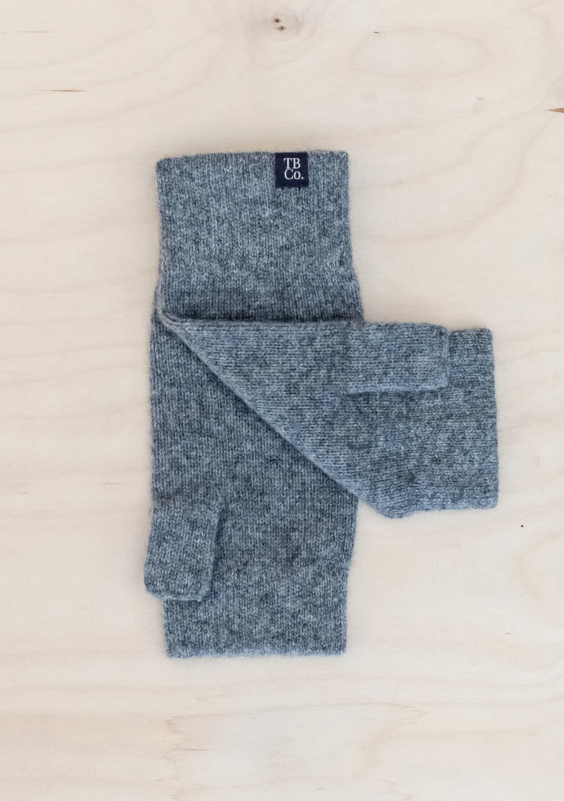 Cashmere & Merino Wrist Warmers in Charcoal Melange