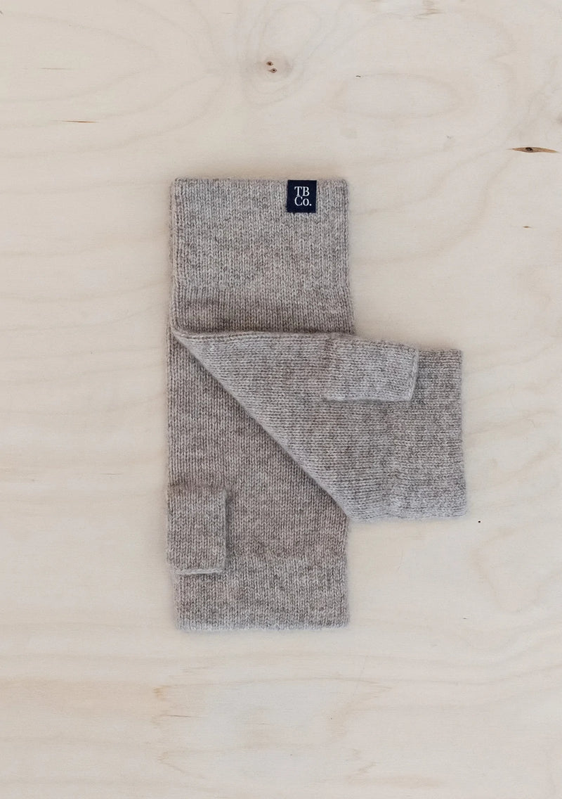 Cashmere & Merino Wrist Warmers in Oatmeal Melange