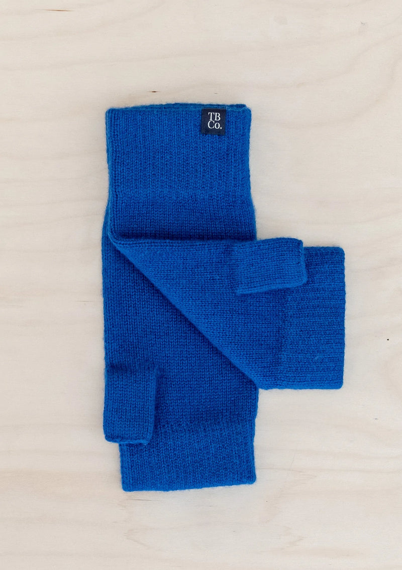 Cashmere & Merino Wrist Warmers in Cobalt