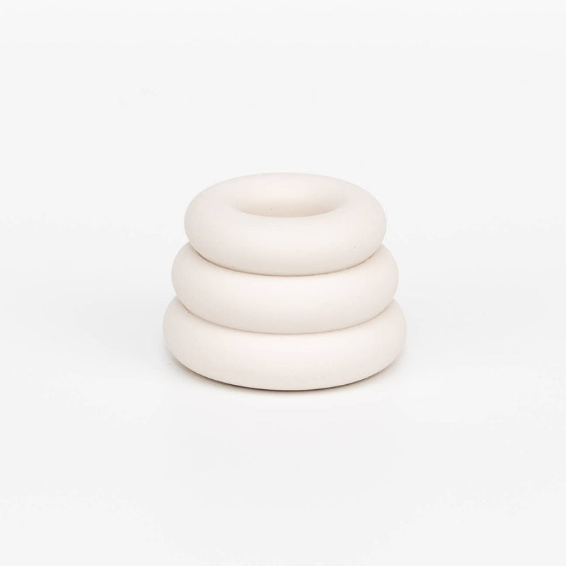 Triple O Candleholder - Chalk White