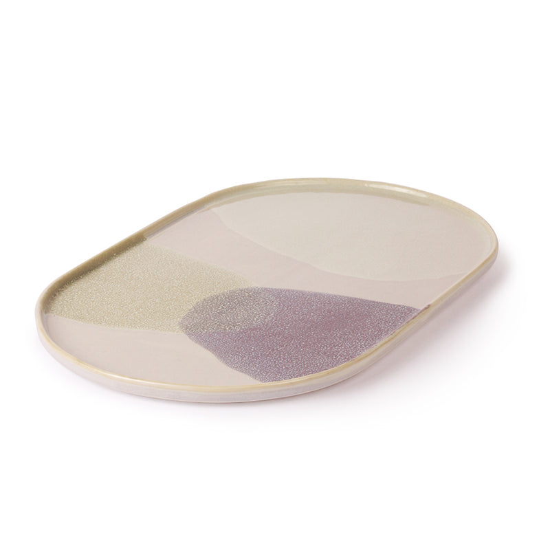 Gallery Ceramics: oval dinner Plate green/lilac