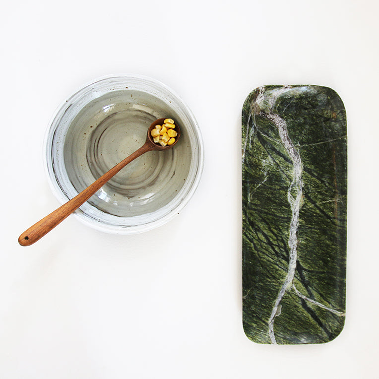 Green marble tray
