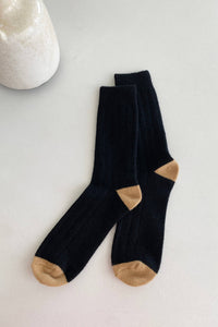 Extended Classic Cashmere Socks - Black