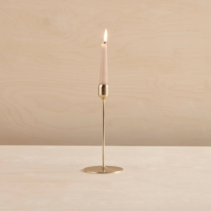 Flute brass candlestick, Polished: Medium