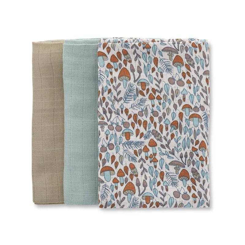 Organic Cotton Muslin Squares - Set of 3 - Woodland Walk