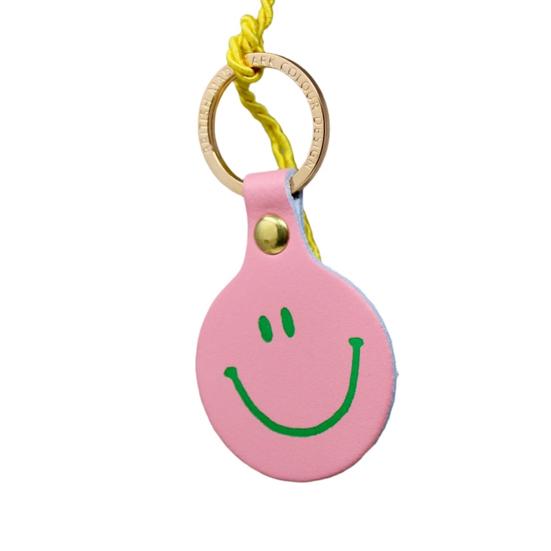 Feeling Lush Smilie Face Key Fob - Pale Pink