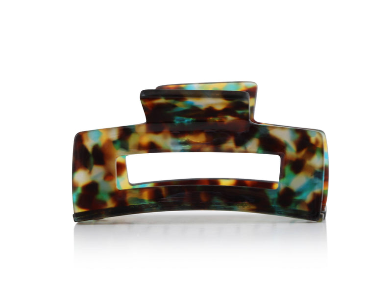 Big Metal London - Sophia Bulldog Hairclip: Blue/Yellow/Brown