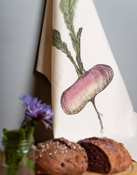 Lottie Day - Tea Towel - Purple Turnip