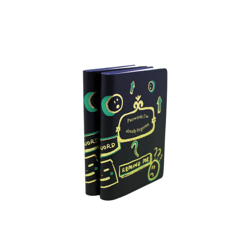 Illustrated Midi Leather Journal - Passwords I've already forgotten