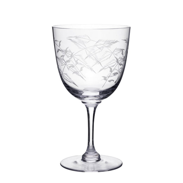 Wine Glasses with Fern Design - Set of 6