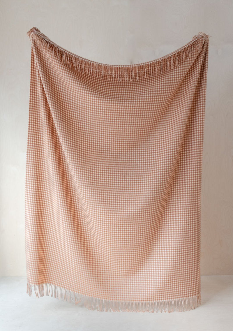 Lambswool Blanket in Cinnamon Gingham
