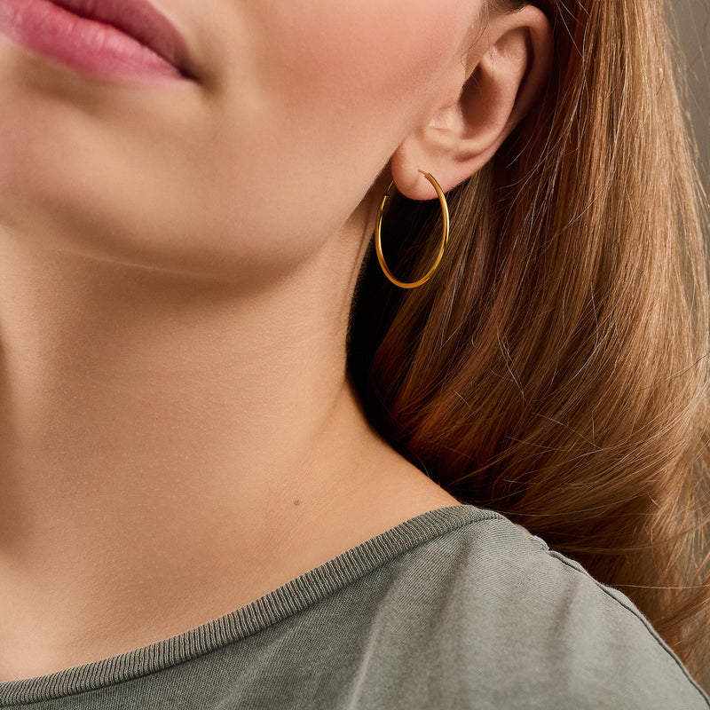 Plain Hoops - 30mm - Gold Plated