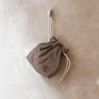 WAXED COTTON DRAWSTRING BAG
