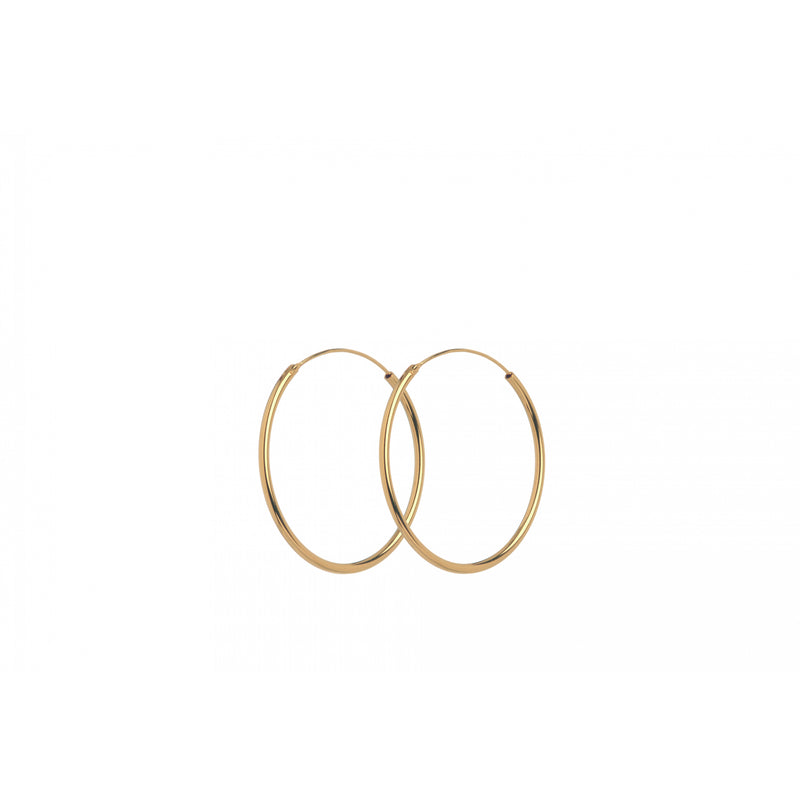 Plain Hoops - 30mm - Gold Plated