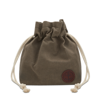 WAXED COTTON DRAWSTRING BAG