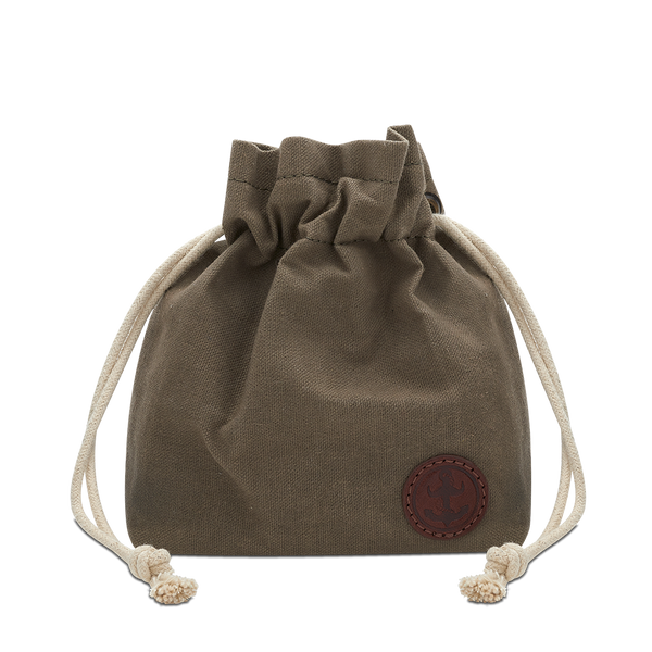 WAXED COTTON DRAWSTRING BAG