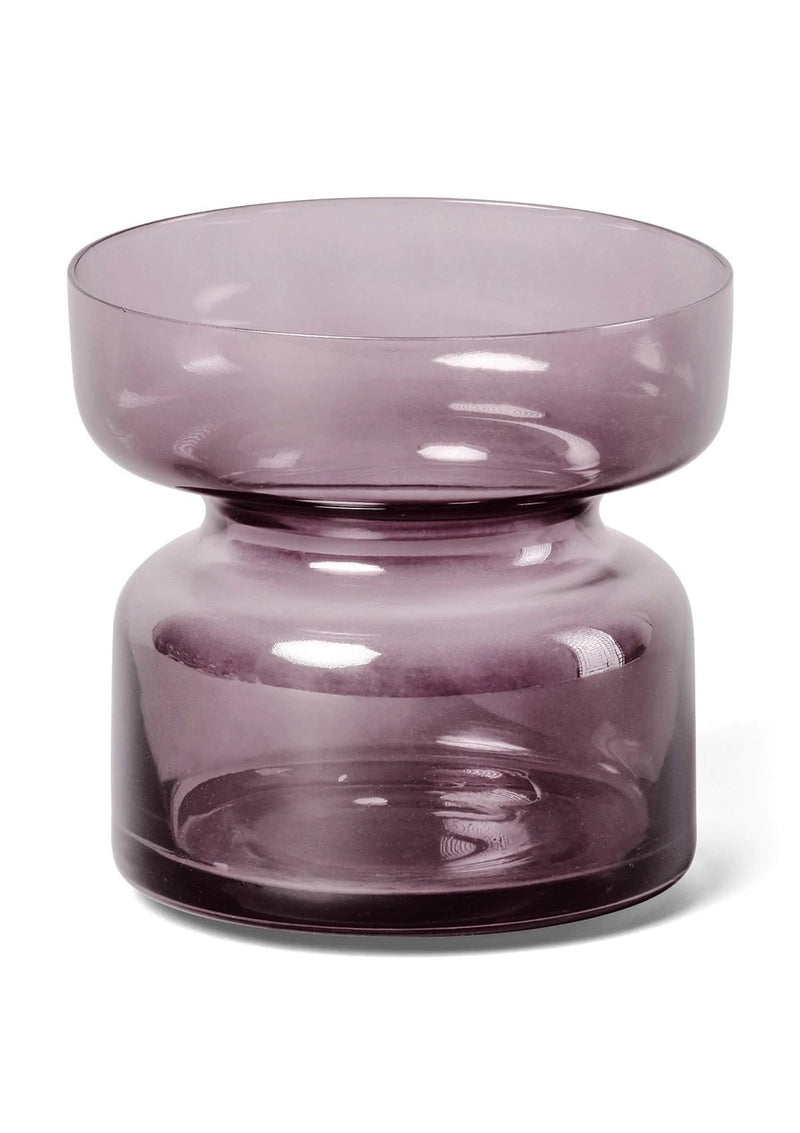 Aery - Glass Tea Light Holder in Amethyst