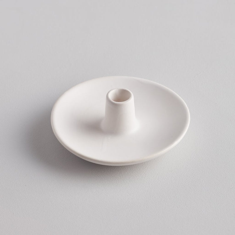 Plate Candle Holder Matt White