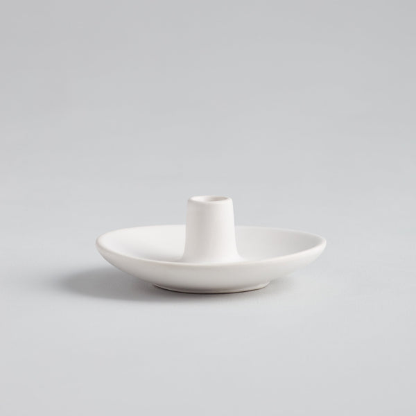 Plate Candle Holder Matt White