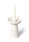 Porcini White Candle Holder in Matte Clay - Large