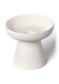 Porcini White Candle Holder in Matte Clay - Medium