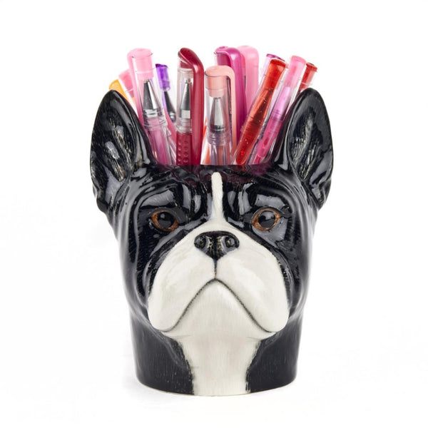 French Bulldog Black and White Pencil Pot