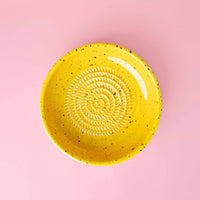 Large Pottery Grater Plate & Spoon - Cinnamon