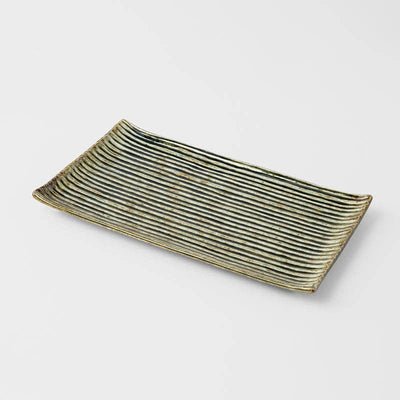 Sushi Plate Green Contour Glaze 24cm