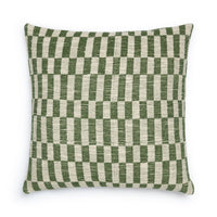 Cotton Woven Cushion Cover: Blok Green