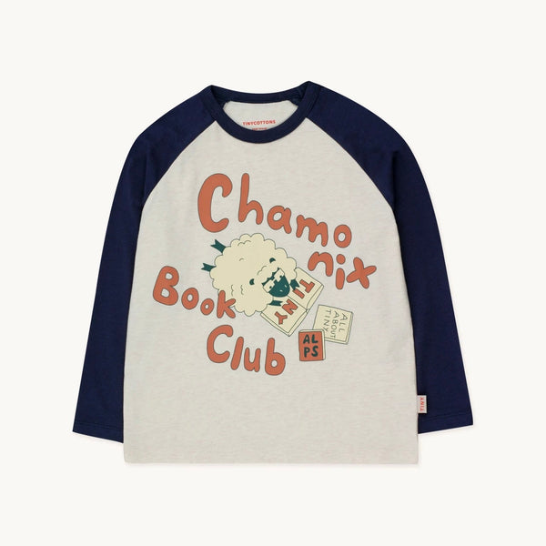 Book Club Tee - Light Cream Heather/Navy