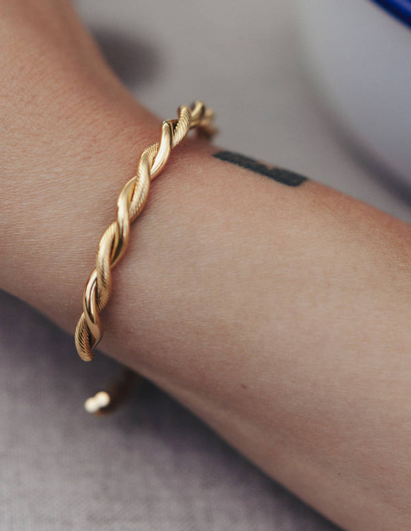 Twist Cuff Bangle - Gold