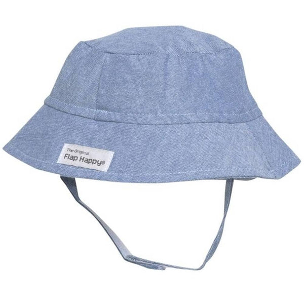 Kids UPF50+ Unisex Bucket Sun Hat - Chambray