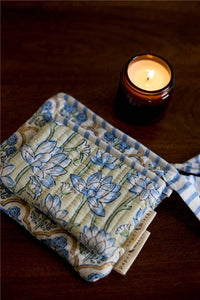 Zipped Pouch - Set of 2 - Floral Indigo