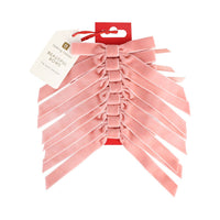 Christmas Pink Velvet Bows - 8 Pack