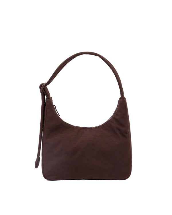 Mini Nylon Shoulder Bag - Coffee