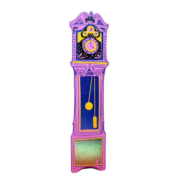 Grandfather Clock Bookmark - Hot Pink