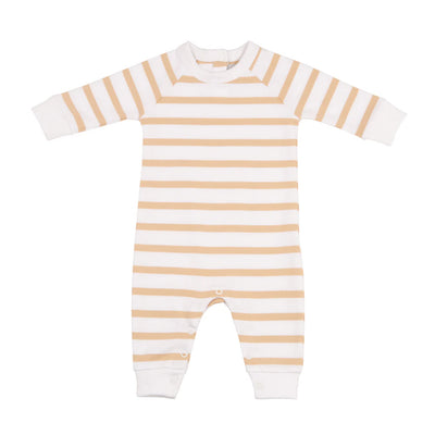 Biscuit & White Breton Striped All-in-One