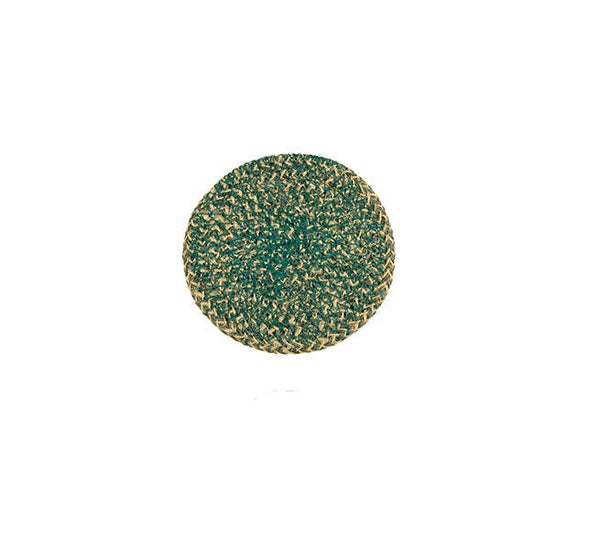 Jute Coasters in Olive Green/Natural, Tied Set of 4