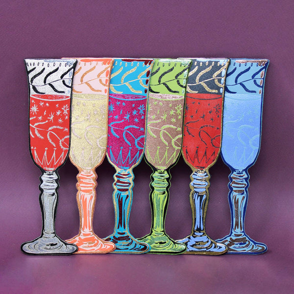 Wine Glass Bookmark - Apple Green