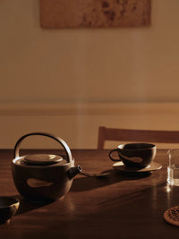 Koyo Cup with Saucer- Dark Brown/Buff