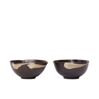 Koyo Bowl - Set of 2 - Dark Brown/Buff