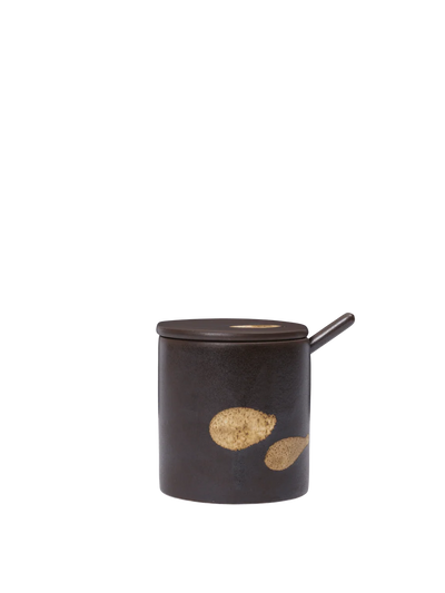 Koyo Jar with Spoon - Dark Brown/Buff