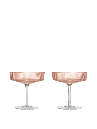Ripple Champagne Saucers - Set of Two - Blush