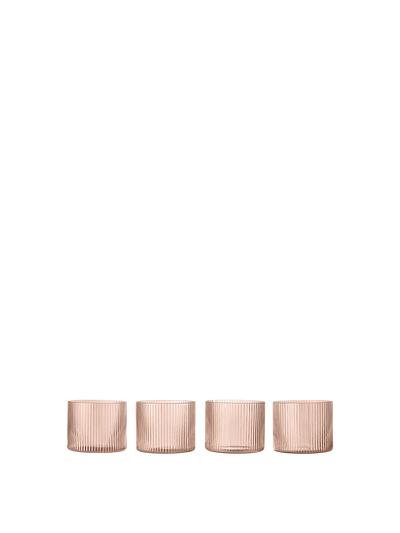 Ripple Low Glasses - Set of Four - Blush