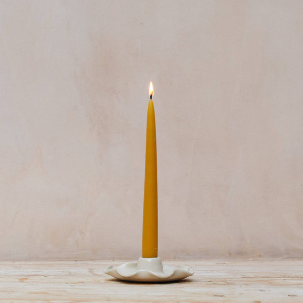 Hand Thrown Stoneware Frilly Candle Holder