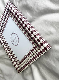 Burgundy & Blush Harlequin Frame: 10x8in (7x5in)